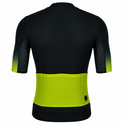 Jersey de Ciclismo Topstone Pro Amarillo Neon vista trasera – TopStone Costa Rica