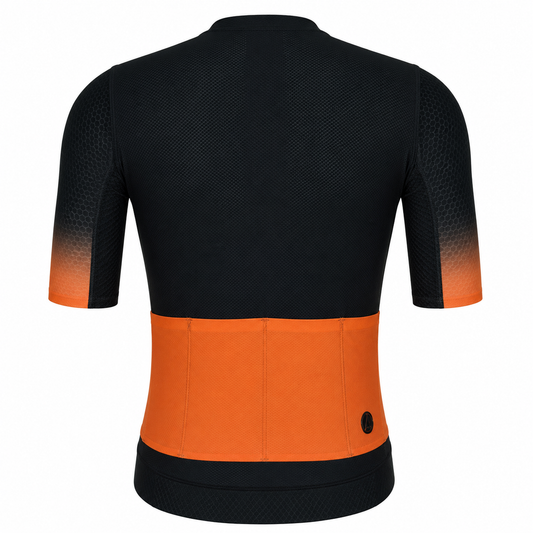 Jersey de Ciclismo Topstone Pro Naranja Neon Hombre vista trasera – TopStone Costa Rica