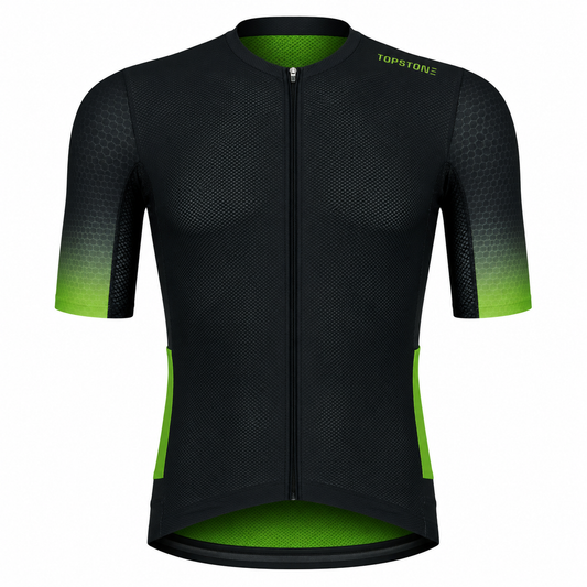 Jersey de Ciclismo Topstone Pro Verde Neon Hombre frente – TopStone Costa Rica