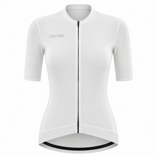 Jersey de Ciclismo Topstone Elegance White Noise Mujer frente – TopStone Costa Rica