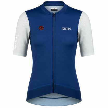 Jersey de Ciclismo Topstone Race Skyline Navy Mujer frente – TopStone Costa Rica