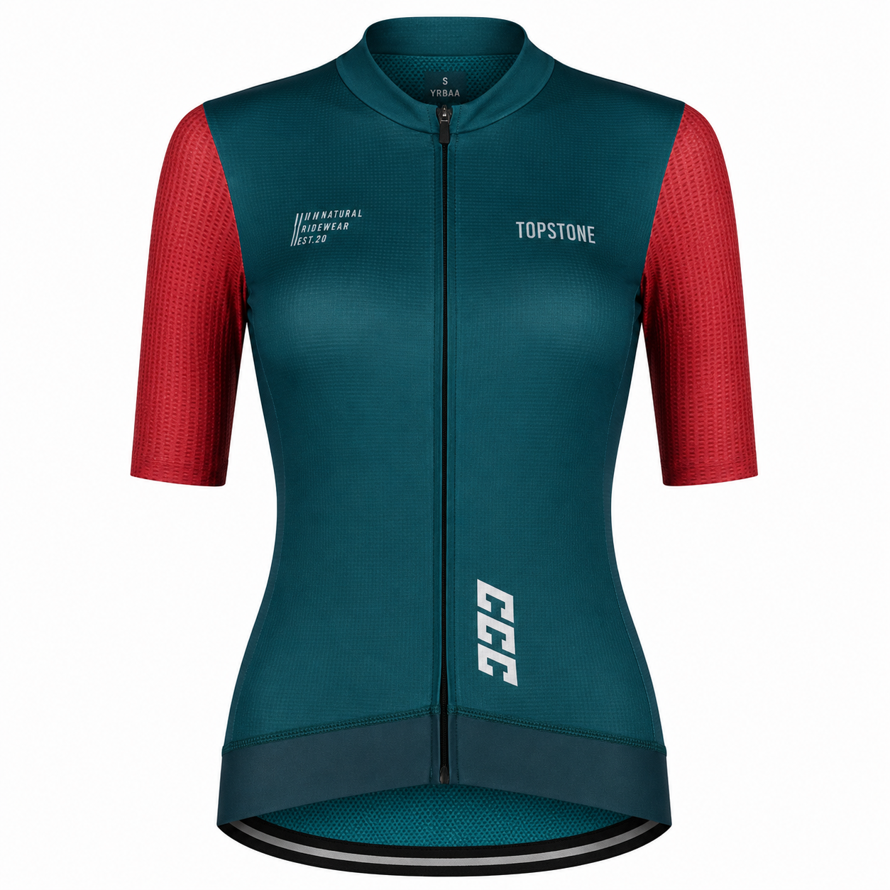 Jersey de Ciclismo Topstone Race Verde-Rojo Mujer frente – TopStone Costa Rica