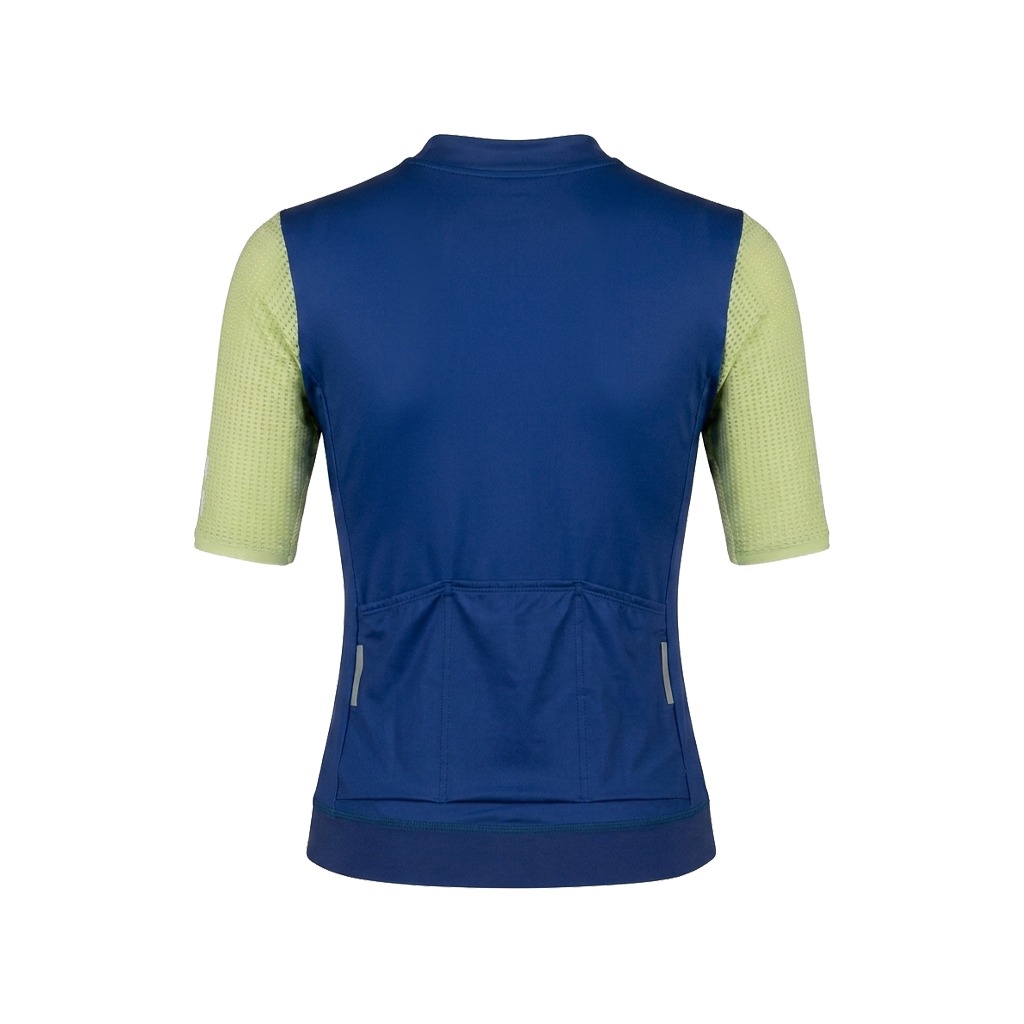 Jersey de Ciclismo Topstone Race Lime-Blue mujer detalle – TopStone Costa Rica