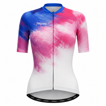 Jersey de Ciclismo Topstone Race Pink Nebula Mujer frente – TopStone Costa Rica