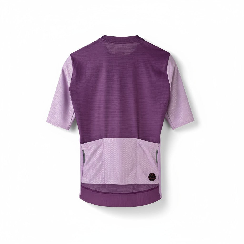 Jersey de Ciclismo Topstone Elegance DuoPurple vista trasera – TopStone Costa Rica