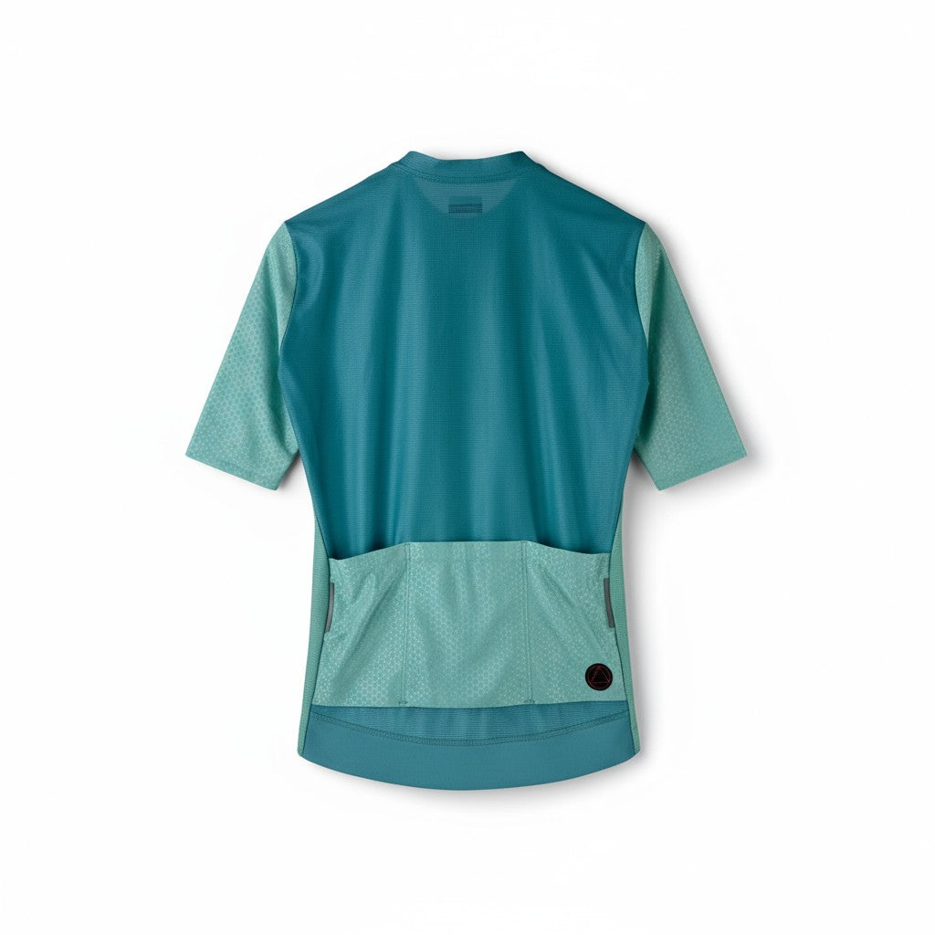 Jersey de Ciclismo Topstone Elegance DuoGreen vista trasera – TopStone Costa Rica
