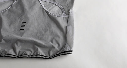 Chaleco Corta Viento Gris TopStone vista trasera – ciclismo Costa Rica