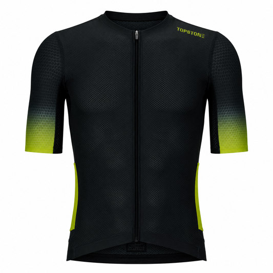 Jersey de Ciclismo Topstone Pro Amarillo Neon Hombre frente – TopStone Costa Rica