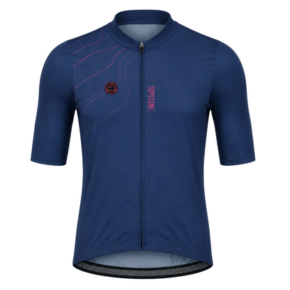 Jersey de Ciclismo Topstone Race Blue Stream Hombre frente – TopStone Costa Rica