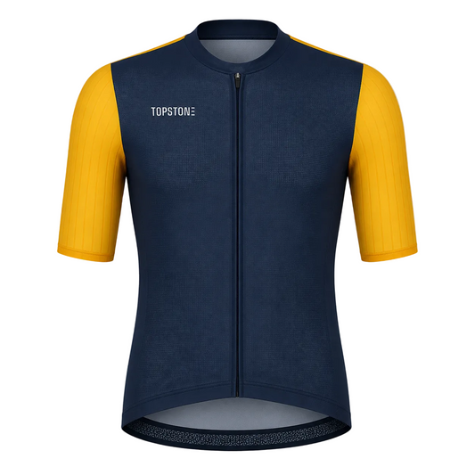 Jersey de Ciclismo Topstone Midnight Gold Hombre frente – TopStone Costa Rica