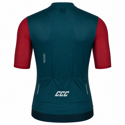 Jersey de Ciclismo Topstone Race Verde-Rojo Hombre detalle – TopStone Costa Rica