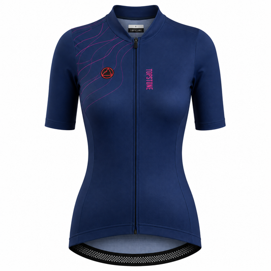 Jersey de Ciclismo Topstone Race Blue Stream Mujer frente – TopStone Costa Rica