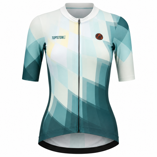 Jersey de Ciclismo Topstone Race Prism Green Mujer frente – TopStone Costa Rica